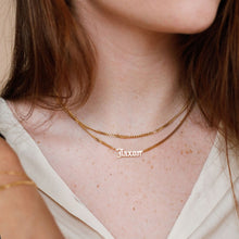 Gothic Name Necklace with Bold Curb Chain