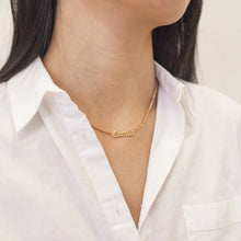 Gothic Name Necklace with Bold Curb Chain