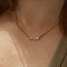 Dainty Pavé Name Necklace with Curb Chain