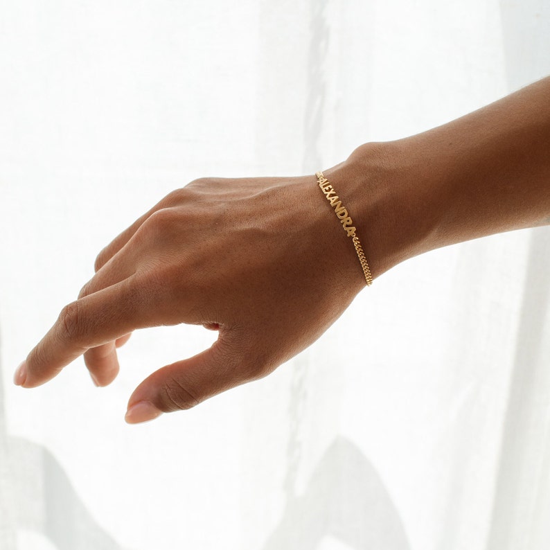 Custom Name Bracelet on Curb Chain