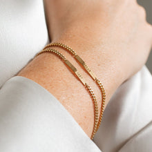 Custom Engraved Name Bar Bracelet on Curb Chain