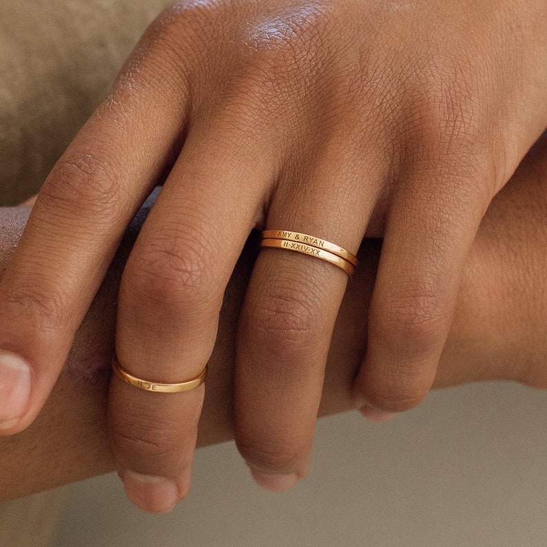 Dainty Stacking Name Ring
