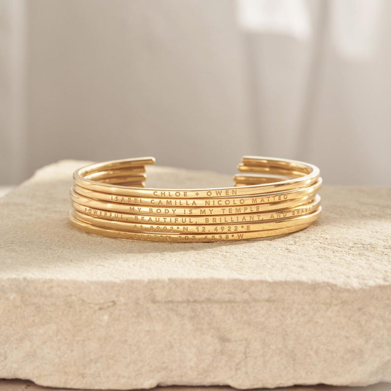 Engraved Affirmation Cuff Bracelet