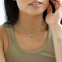 Dainty Pavé Name Necklace with Curb Chain