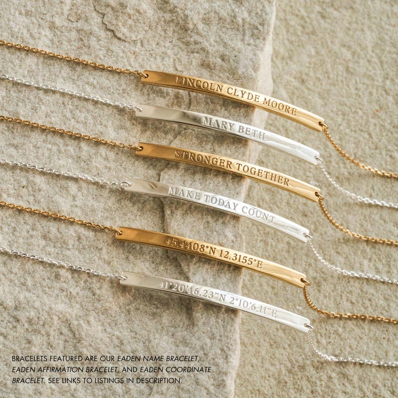 Engraved Name Bar Bracelet